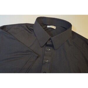 Collars & Co Dress Collar Polo Shirt Mens XL Black Short Sleeve Stretch Golf
